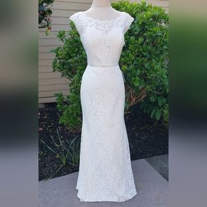 Ivory Lace Open Back Dress